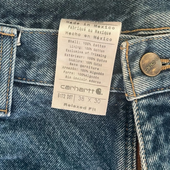 Vintage Carhartt Jeans 38x30 Relaxed Fit Insulated - Picture 3 of 4